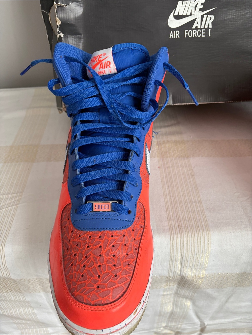 AIR FORCE 1 NY KNICKS COLOR ORANGE AND BLUE, SIZE 11.5 - Picture 2 of 12